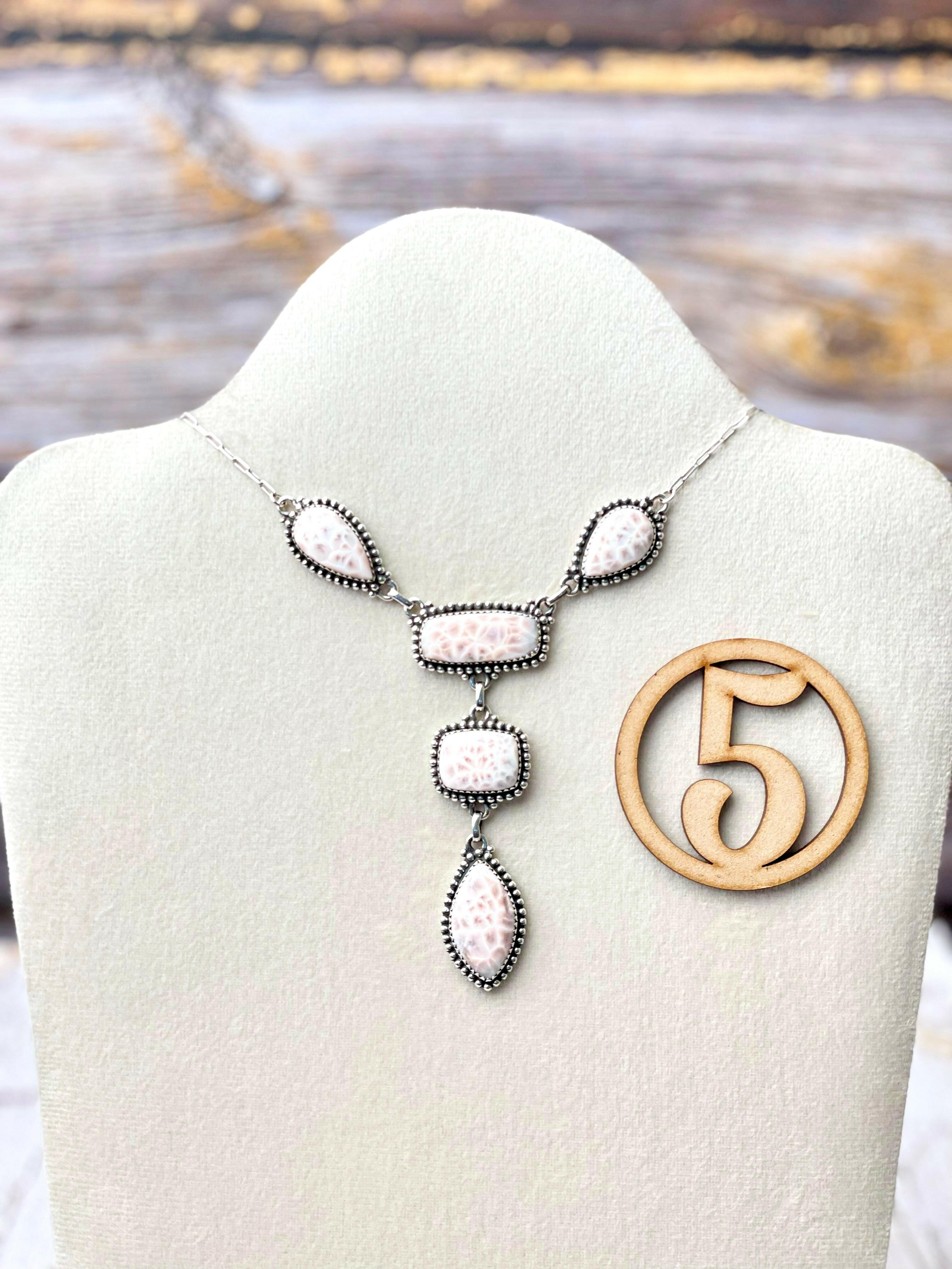 Pink Larimar Lariat Necklaces-Necklaces-Krush Kandy, Women's Online Fashion Boutique Located in Phoenix, Arizona (Scottsdale Area)