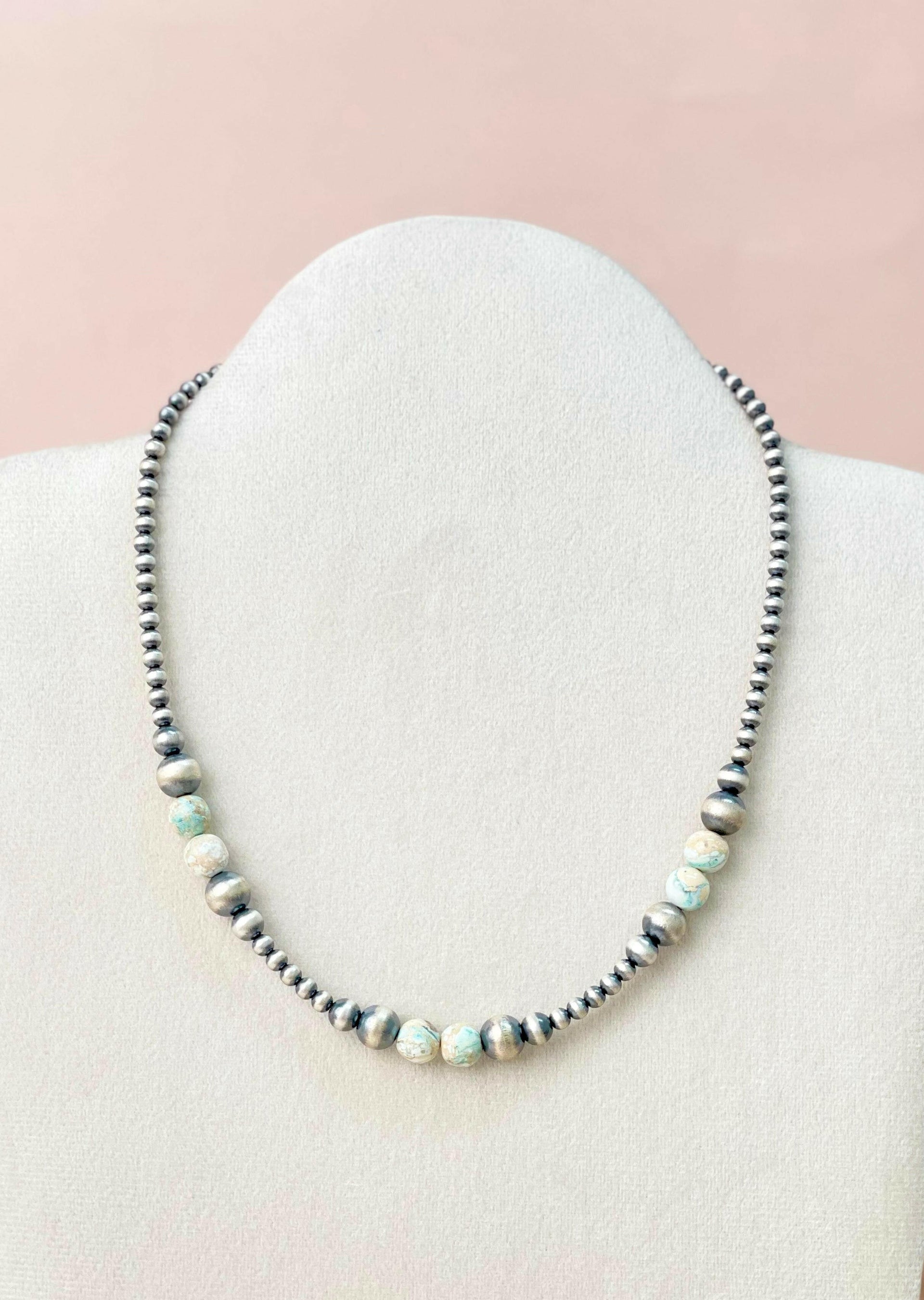 Desert Jasper Pearl Beaded Necklace-Necklaces-Krush Kandy, Women's Online Fashion Boutique Located in Phoenix, Arizona (Scottsdale Area)