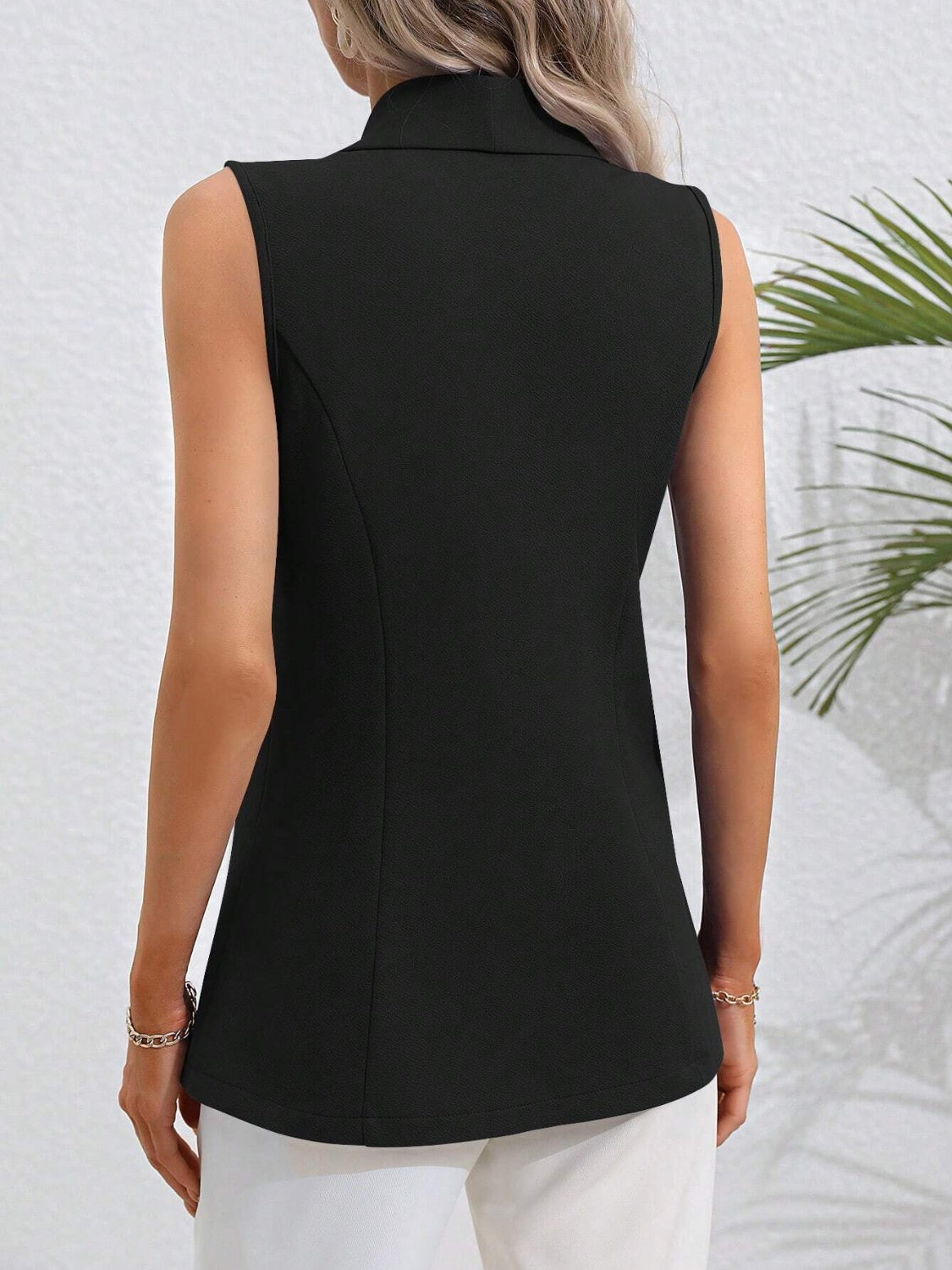 One Button Collared Neck Vest-Krush Kandy, Women's Online Fashion Boutique Located in Phoenix, Arizona (Scottsdale Area)