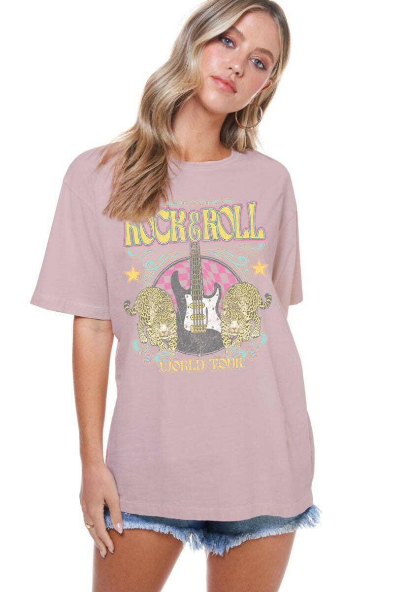Rock N Roll Worldtour Vintage Graphic Top-Graphic Tees-Krush Kandy, Women's Online Fashion Boutique Located in Phoenix, Arizona (Scottsdale Area)