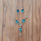 Ice Cold Crystal Necklace & Earring Set-Chain Necklaces-Krush Kandy, Women's Online Fashion Boutique Located in Phoenix, Arizona (Scottsdale Area)