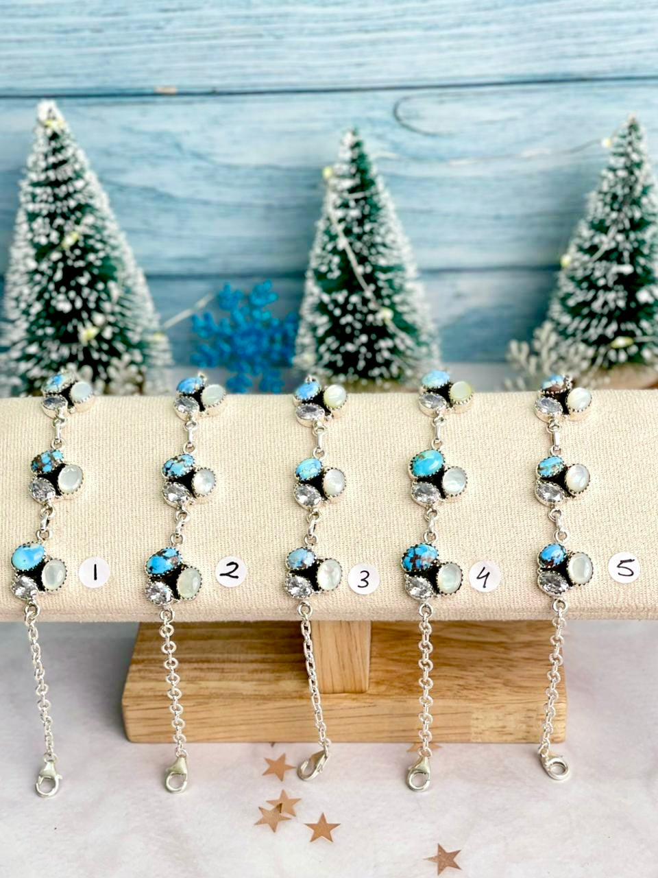 Winter Frost Golden Hills, White Shell & Crystal Bracelet-Bracelets-Krush Kandy, Women's Online Fashion Boutique Located in Phoenix, Arizona (Scottsdale Area)