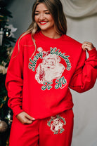 Vintage Santa Red Sweatshirt-Krush Kandy, Women's Online Fashion Boutique Located in Phoenix, Arizona (Scottsdale Area)