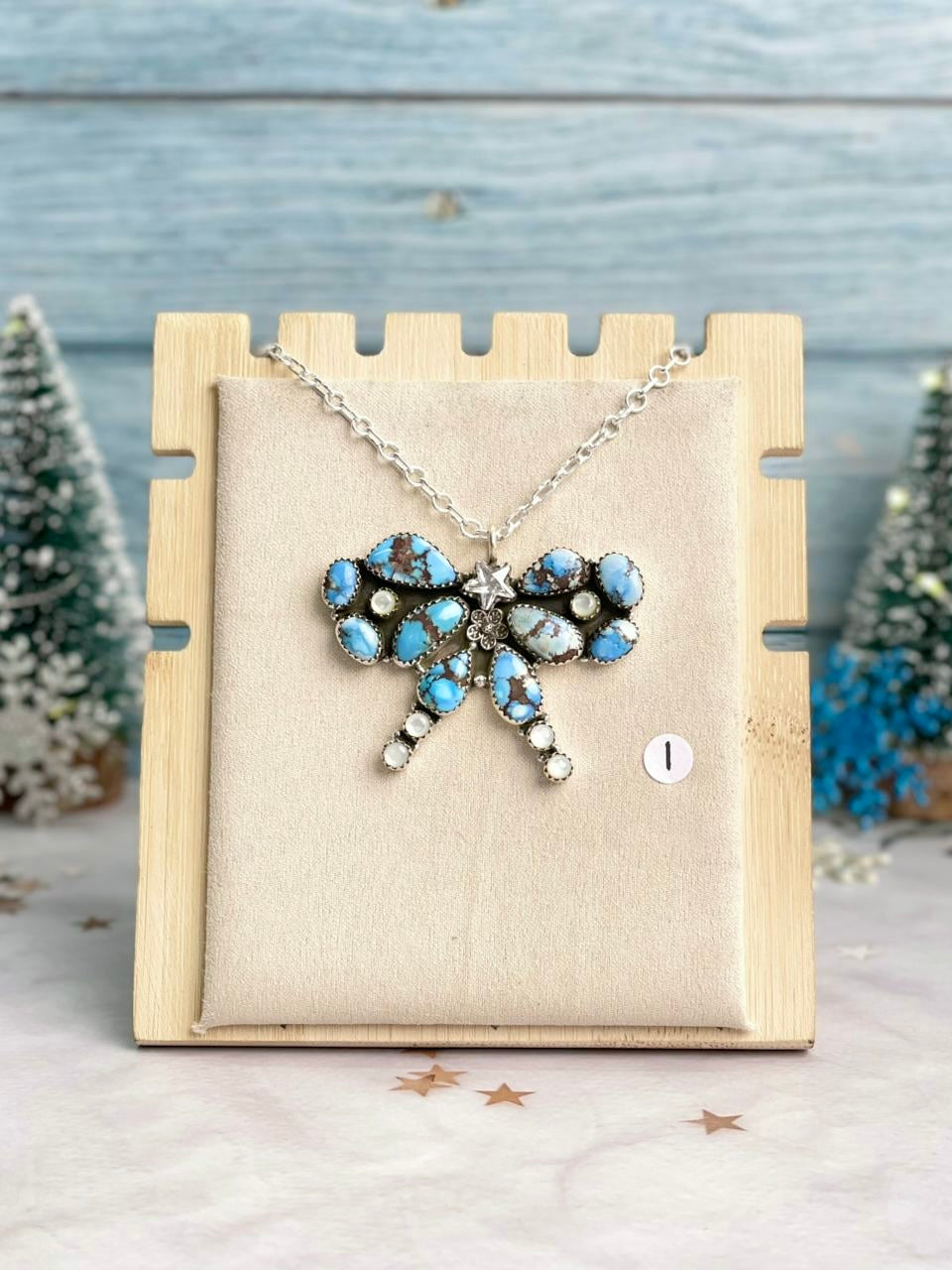 Winter Frost Golden Hills Big Bow Necklace-Necklaces-Krush Kandy, Women&#39;s Online Fashion Boutique Located in Phoenix, Arizona (Scottsdale Area)