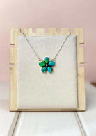 Peacock Dahlia Daisy Necklace-Necklaces-Krush Kandy, Women's Online Fashion Boutique Located in Phoenix, Arizona (Scottsdale Area)