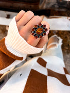 Amber Square Cut Blossom Ring-Rings-Krush Kandy, Women's Online Fashion Boutique Located in Phoenix, Arizona (Scottsdale Area)