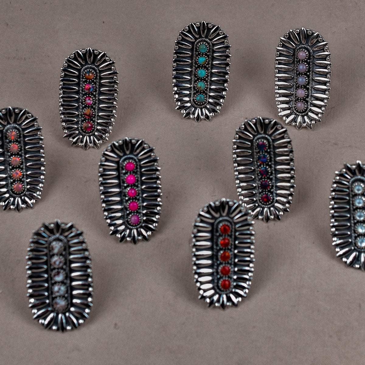 Crawler Ring with Jeweled Opal in Sterling Silver