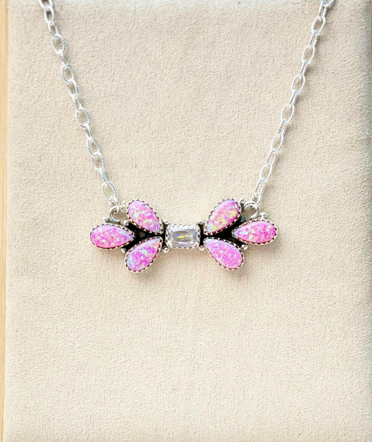 Sierra Opal Petals Bar Necklace-Necklaces-Krush Kandy, Women's Online Fashion Boutique Located in Phoenix, Arizona (Scottsdale Area)