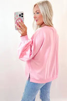 Oversized Pink Sweater with Bows-Sweaters-Krush Kandy, Women's Online Fashion Boutique Located in Phoenix, Arizona (Scottsdale Area)