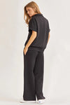 Short-Sleeved Quarter-Zip Lounge Set-2 Piece Outfit Sets-Krush Kandy, Women's Online Fashion Boutique Located in Phoenix, Arizona (Scottsdale Area)