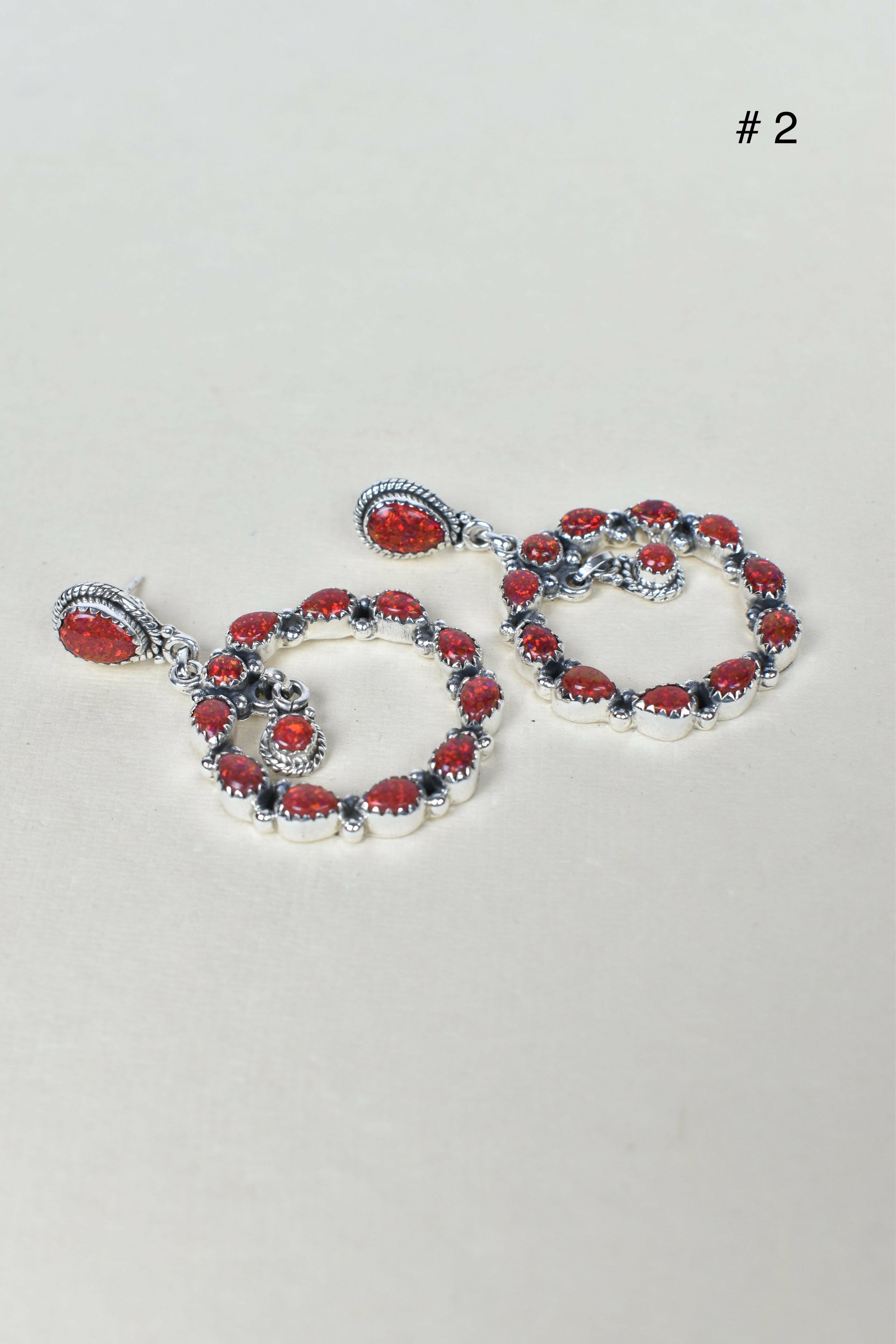 Jeweled Hoop Swing Sterling Silver Earrings-Drop Earrings-Krush Kandy, Women's Online Fashion Boutique Located in Phoenix, Arizona (Scottsdale Area)