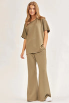 Stylish Poncho Top and Bell Bottom Modal Set-2 Piece Outfit Sets-Krush Kandy, Women's Online Fashion Boutique Located in Phoenix, Arizona (Scottsdale Area)