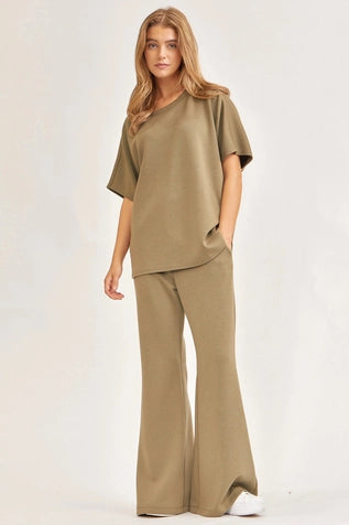 Stylish Poncho Top and Bell Bottom Modal Set-2 Piece Outfit Sets-Krush Kandy, Women's Online Fashion Boutique Located in Phoenix, Arizona (Scottsdale Area)