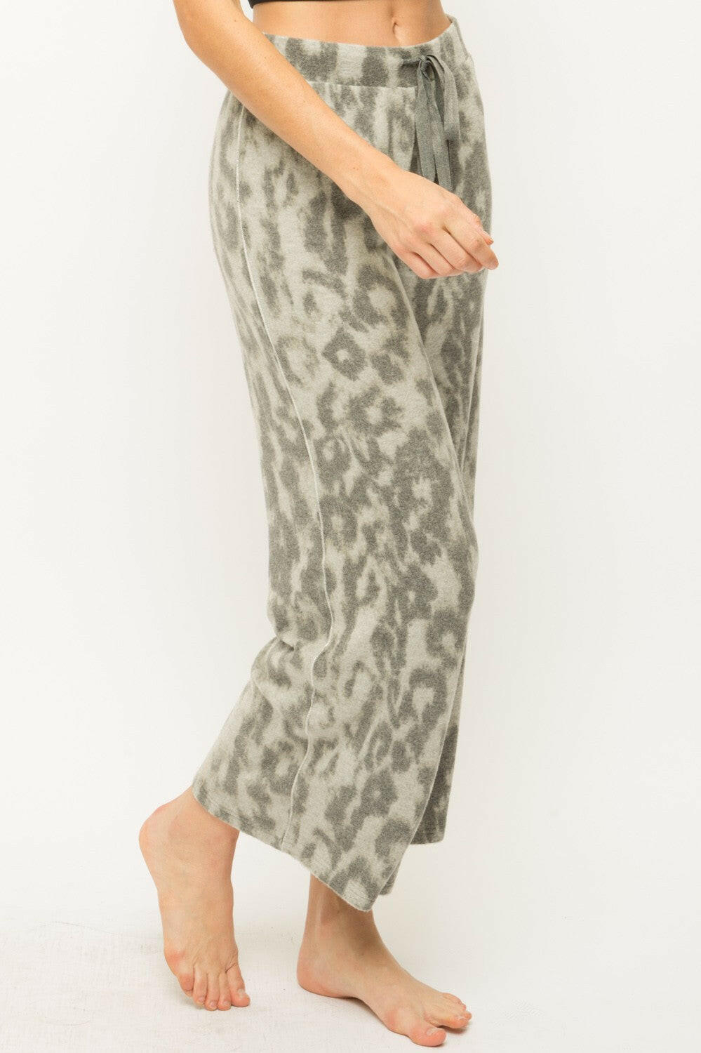 Comfy Grey Leopard Print Bottoms-Joggers-Krush Kandy, Women's Online Fashion Boutique Located in Phoenix, Arizona (Scottsdale Area)
