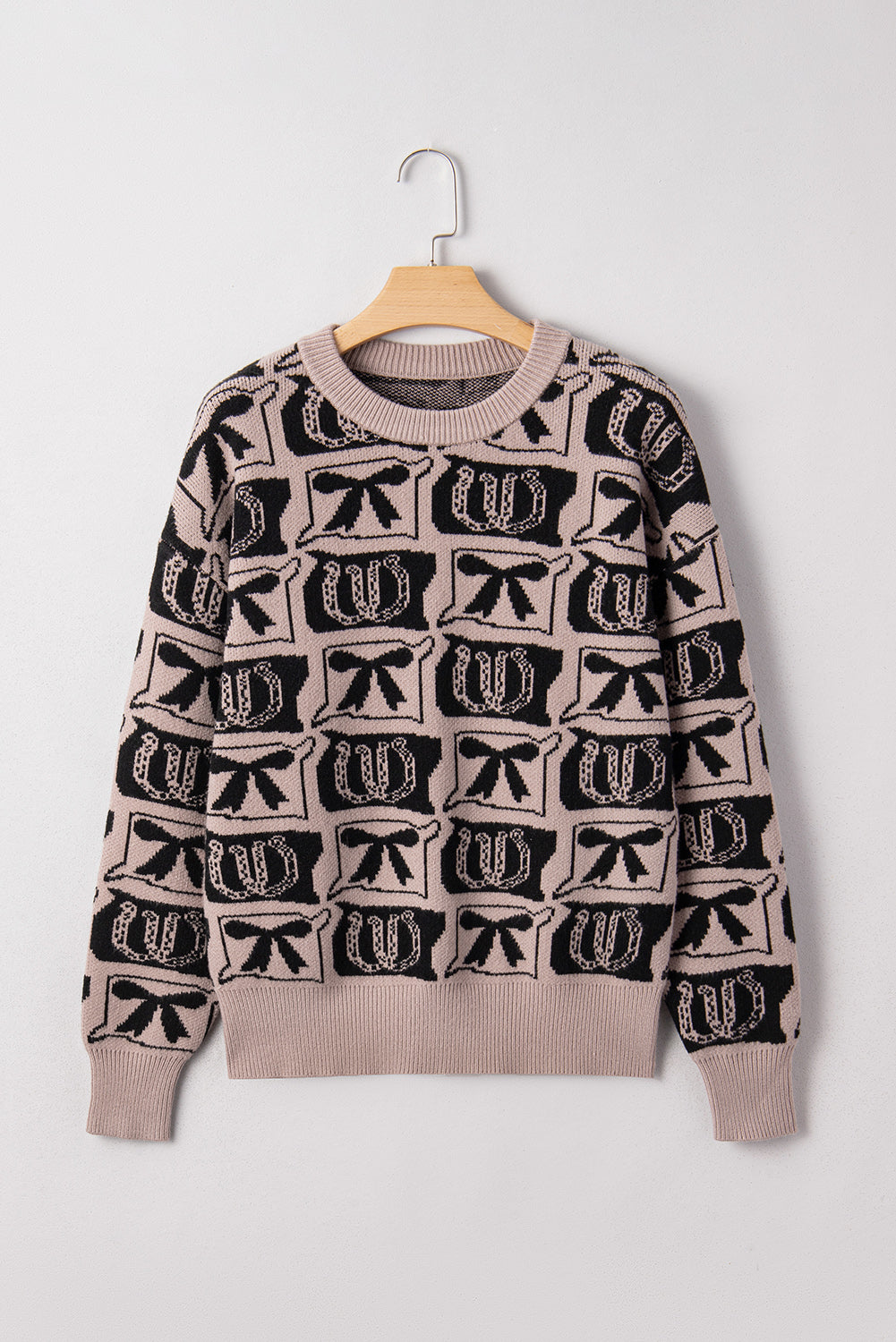 Western Rodeo Bow & Horseshoe Sweater-Sweaters-Krush Kandy, Women's Online Fashion Boutique Located in Phoenix, Arizona (Scottsdale Area)