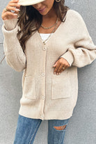 Perfee Button Front Drop Shoulder Waffle Cardigan-Krush Kandy, Women's Online Fashion Boutique Located in Phoenix, Arizona (Scottsdale Area)