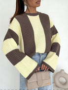 Color Block Long Sleeve Sweater-Sweater-Krush Kandy, Women's Online Fashion Boutique Located in Phoenix, Arizona (Scottsdale Area)