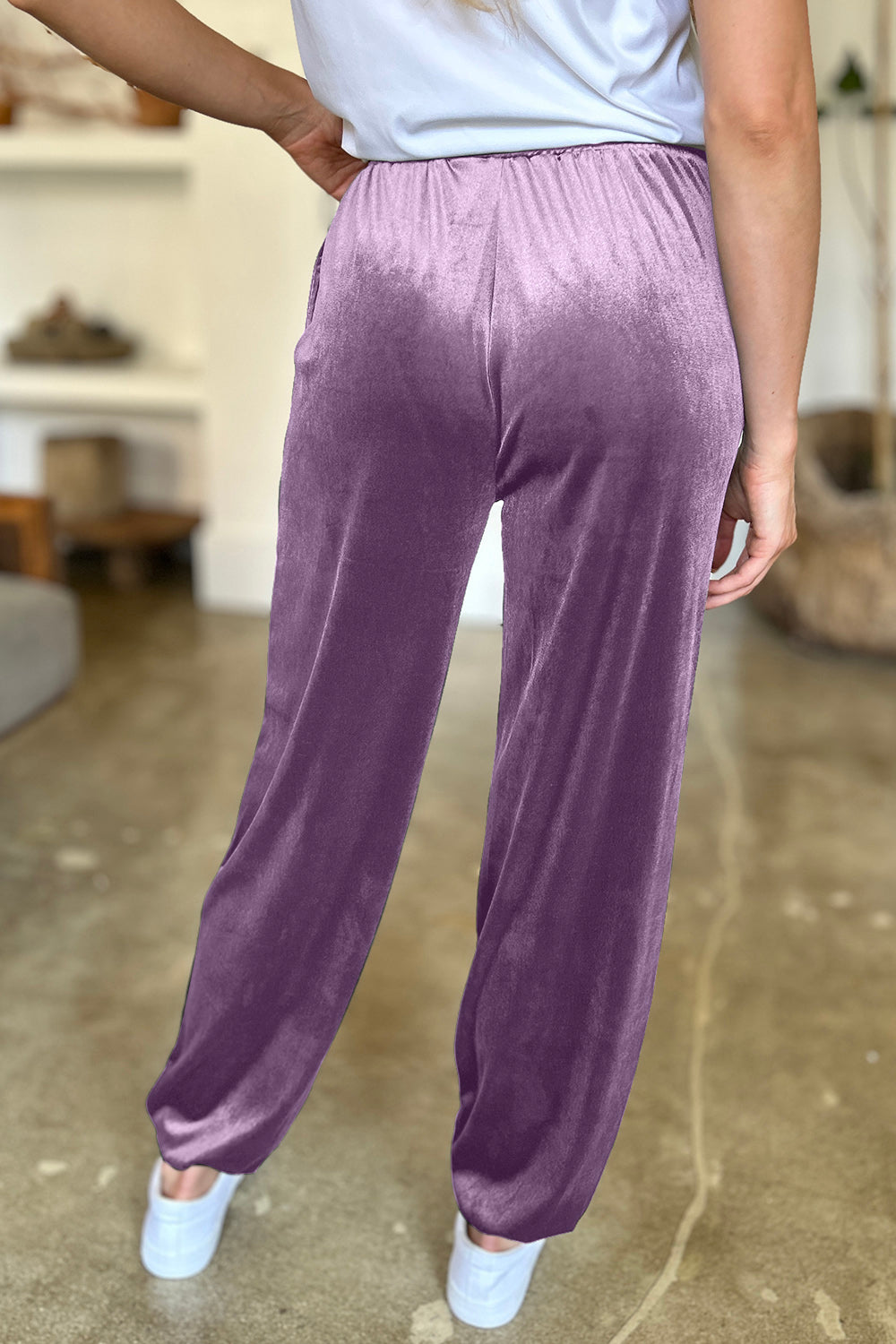 FAM-FAM Pocketed Elastic Waist Joggers-Pants-Krush Kandy, Women's Online Fashion Boutique Located in Phoenix, Arizona (Scottsdale Area)