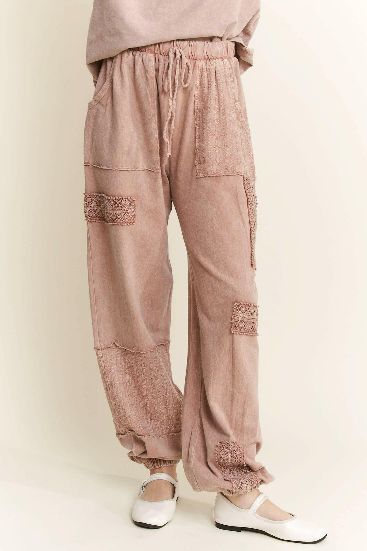 MineralWash Eyelet detailed Boho Joggers-Krush Kandy, Women's Online Fashion Boutique Located in Phoenix, Arizona (Scottsdale Area)