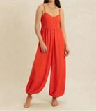 V-Neck Spaghetti Strap Jumpsuit-Jumpsuits & Rompers-Krush Kandy, Women's Online Fashion Boutique Located in Phoenix, Arizona (Scottsdale Area)