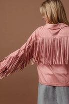 BiBi Suede Fringe Long Sleeve Jacket-Jacket-Krush Kandy, Women's Online Fashion Boutique Located in Phoenix, Arizona (Scottsdale Area)