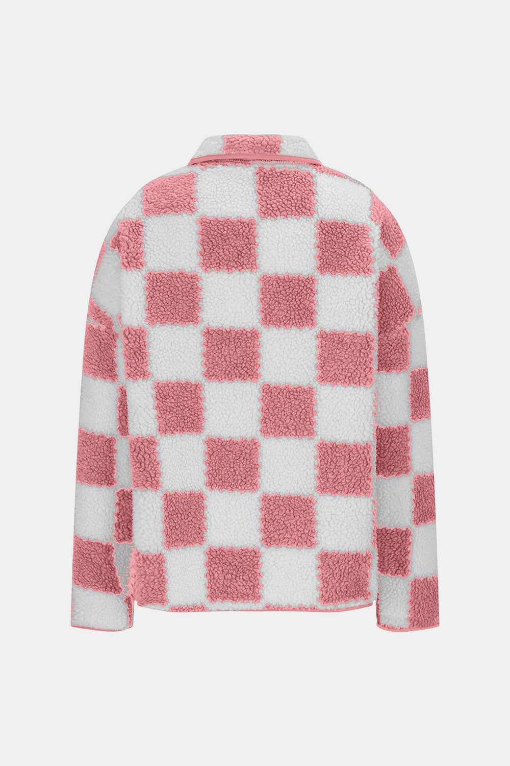 Checkered Snap Down Long Sleeve Teddy Jacket-Krush Kandy, Women's Online Fashion Boutique Located in Phoenix, Arizona (Scottsdale Area)