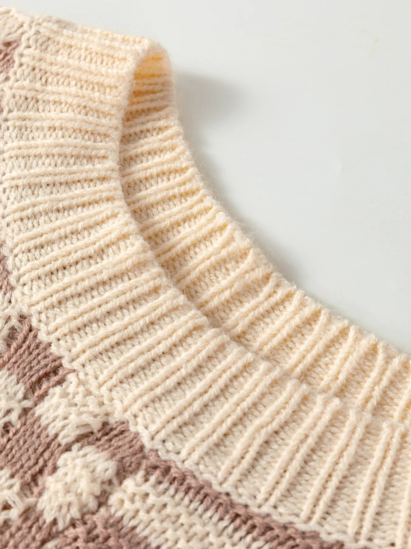 Stripe Checkerboard Drop Shoulder Balloon Sleeve Sweater-Sweaters-Krush Kandy, Women's Online Fashion Boutique Located in Phoenix, Arizona (Scottsdale Area)