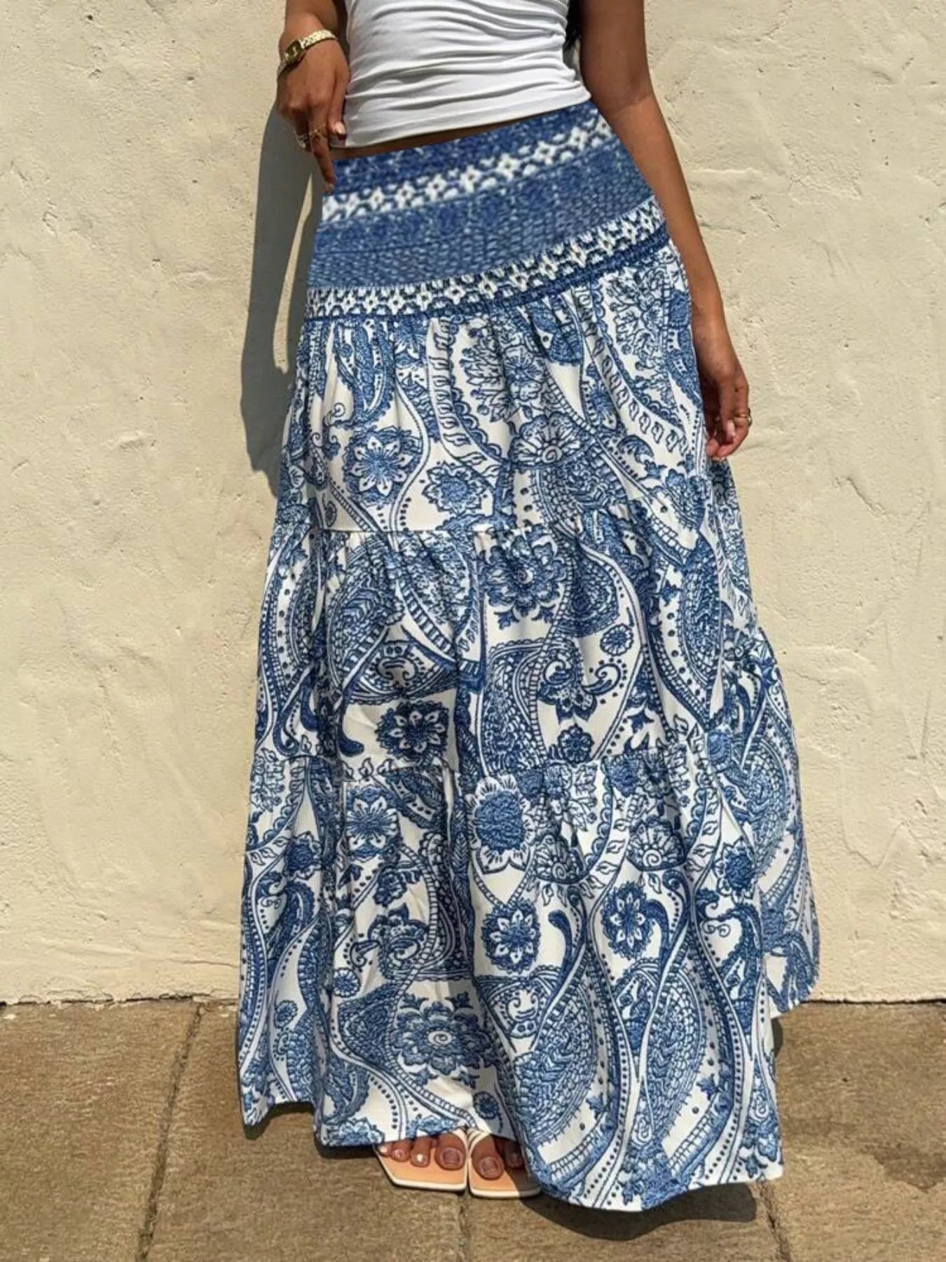 Printed High Waist Maxi Skirt-Skirts-Krush Kandy, Women's Online Fashion Boutique Located in Phoenix, Arizona (Scottsdale Area)
