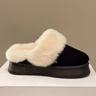 Suede Faux Fur Round Toe Platform Slippers-Krush Kandy, Women's Online Fashion Boutique Located in Phoenix, Arizona (Scottsdale Area)