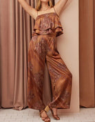 Mittoshop Paisley Patchwork Print Satin Ruffle Crop Cami-Tops-Krush Kandy, Women's Online Fashion Boutique Located in Phoenix, Arizona (Scottsdale Area)