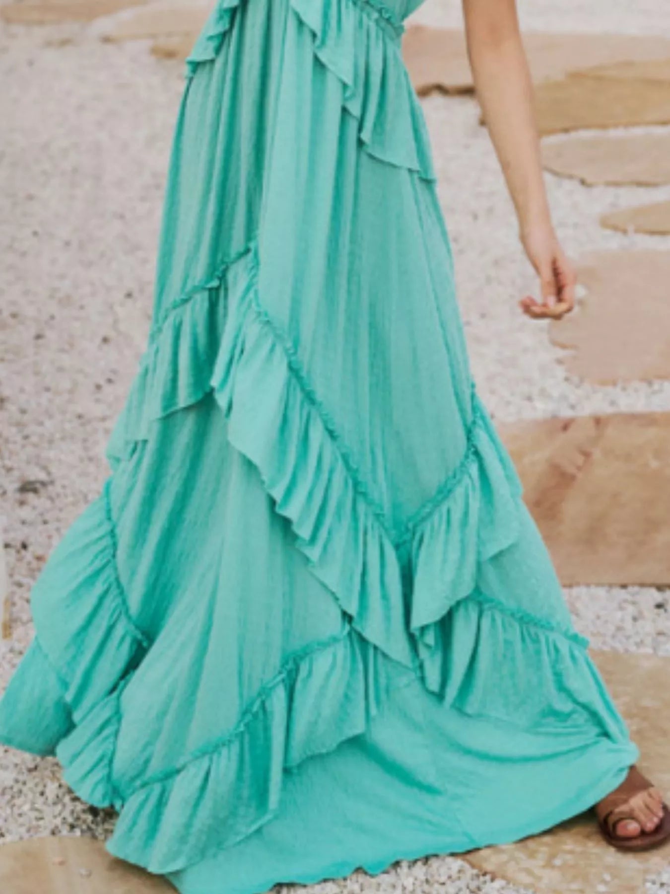 Ruffled Halter Neck Maxi Dress-Dresses-Krush Kandy, Women's Online Fashion Boutique Located in Phoenix, Arizona (Scottsdale Area)