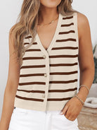 Striped V-Neck Knit Vest-Krush Kandy, Women's Online Fashion Boutique Located in Phoenix, Arizona (Scottsdale Area)