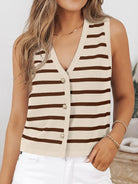 Striped V-Neck Knit Vest-Krush Kandy, Women's Online Fashion Boutique Located in Phoenix, Arizona (Scottsdale Area)