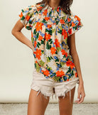 BiBi Multi Color Floral Print Woven Top-Tops-Krush Kandy, Women's Online Fashion Boutique Located in Phoenix, Arizona (Scottsdale Area)