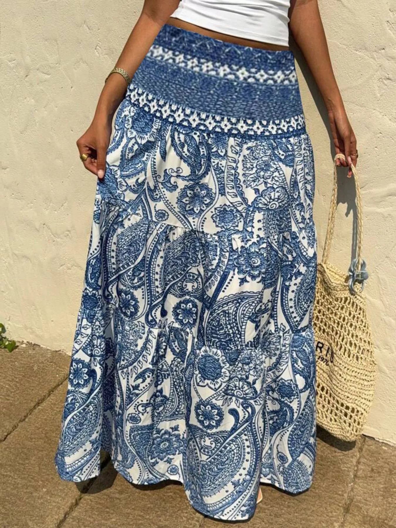 Printed High Waist Maxi Skirt-Skirts-Krush Kandy, Women's Online Fashion Boutique Located in Phoenix, Arizona (Scottsdale Area)