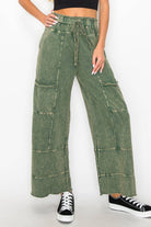 Seaside Breeze Mineral Wash Wide Leg Cropped Pants-Bottoms-Krush Kandy, Women's Online Fashion Boutique Located in Phoenix, Arizona (Scottsdale Area)