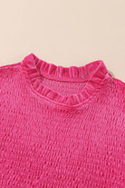 Smocked Round Neck Long Sleeve Dress-Dresses-Krush Kandy, Women's Online Fashion Boutique Located in Phoenix, Arizona (Scottsdale Area)