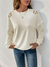 Perfee Cutout Round Neck Long Sleeve Sweatshirt-Krush Kandy, Women's Online Fashion Boutique Located in Phoenix, Arizona (Scottsdale Area)