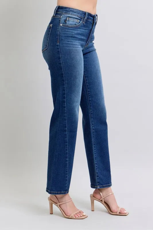Judy Blue Full Size Side Seam Detail Straight Jeans with Pockets-jeans-Krush Kandy, Women's Online Fashion Boutique Located in Phoenix, Arizona (Scottsdale Area)