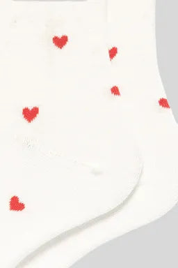 White Valentines Heart Pattern Crew Socks-Socks-Krush Kandy, Women's Online Fashion Boutique Located in Phoenix, Arizona (Scottsdale Area)