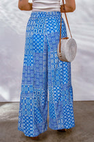 Full Size Drawstring Printed Wide Leg Pants-Krush Kandy, Women's Online Fashion Boutique Located in Phoenix, Arizona (Scottsdale Area)