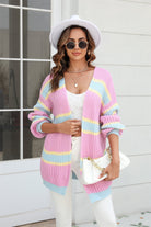Angel Wings Color Block Ribbed Dropped Shoulder Open Front Cardigan-Krush Kandy, Women's Online Fashion Boutique Located in Phoenix, Arizona (Scottsdale Area)