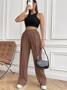 Drawstring Wide Leg Pants with Pockets-Krush Kandy, Women's Online Fashion Boutique Located in Phoenix, Arizona (Scottsdale Area)