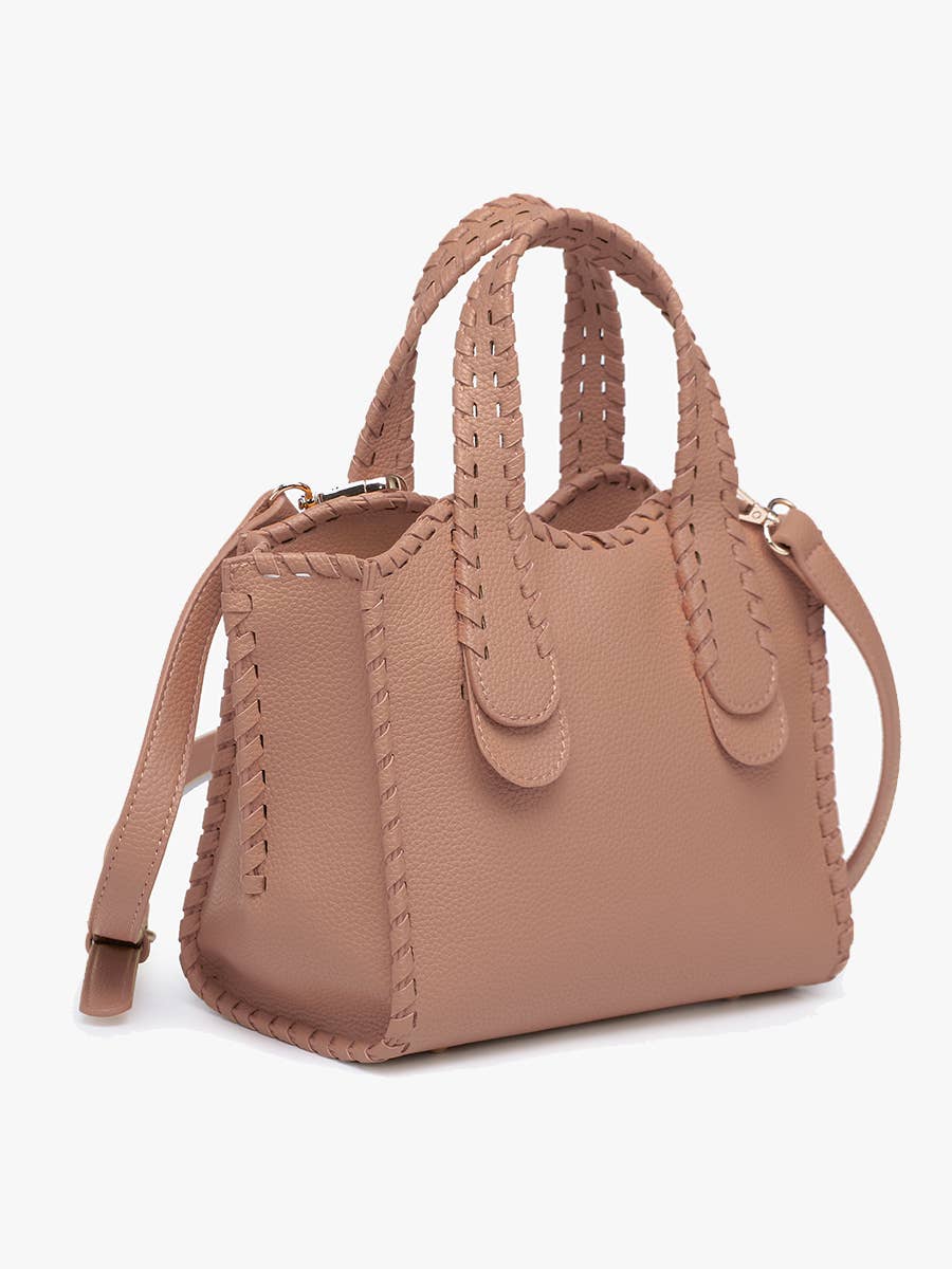 Marla Whipstitch Satchel Tote Bag-handbags-Krush Kandy, Women's Online Fashion Boutique Located in Phoenix, Arizona (Scottsdale Area)