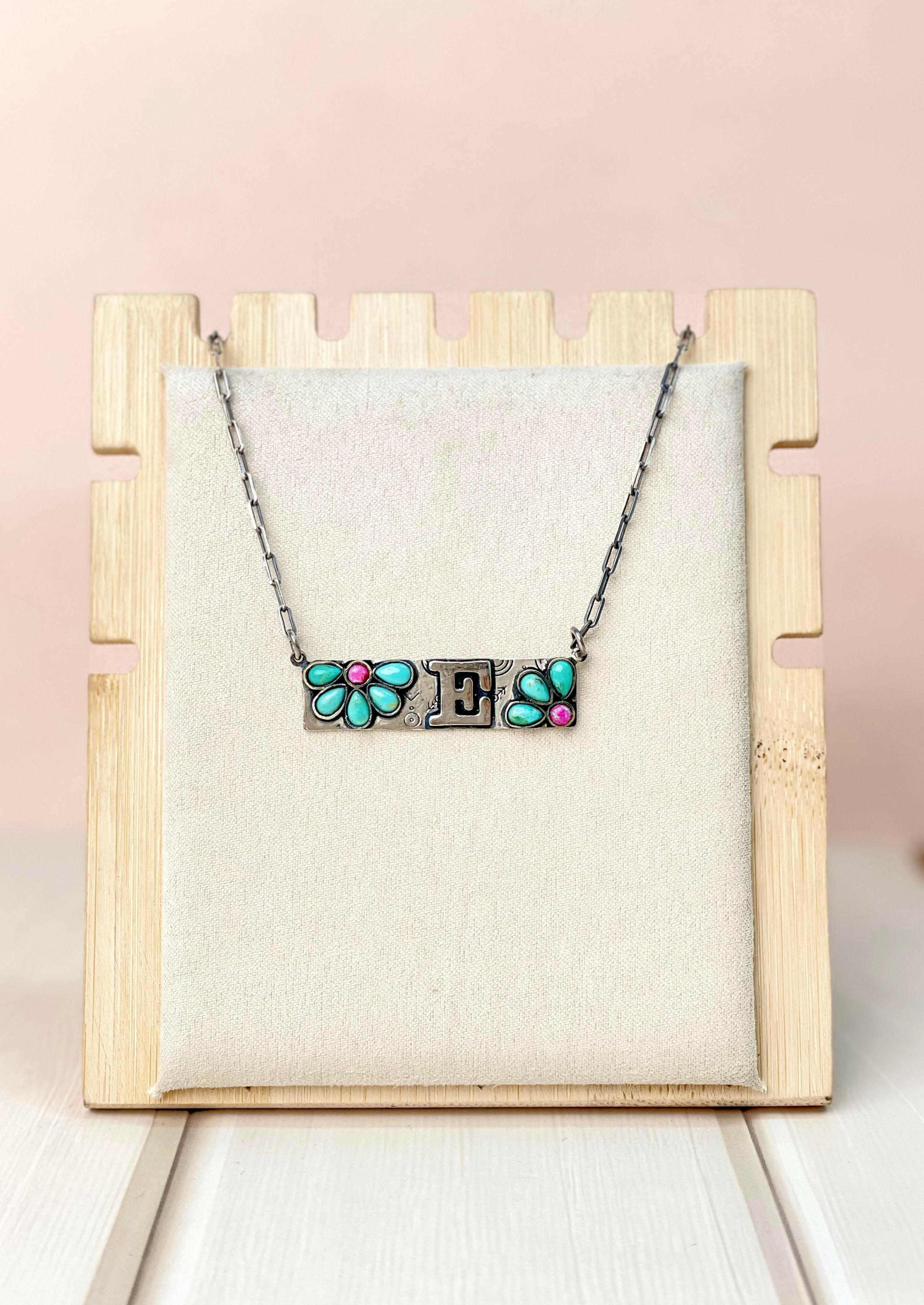 Initial Boho Daisy Bar Chain Necklace - MADE TO ORDER-Chain Necklaces-Krush Kandy, Women's Online Fashion Boutique Located in Phoenix, Arizona (Scottsdale Area)