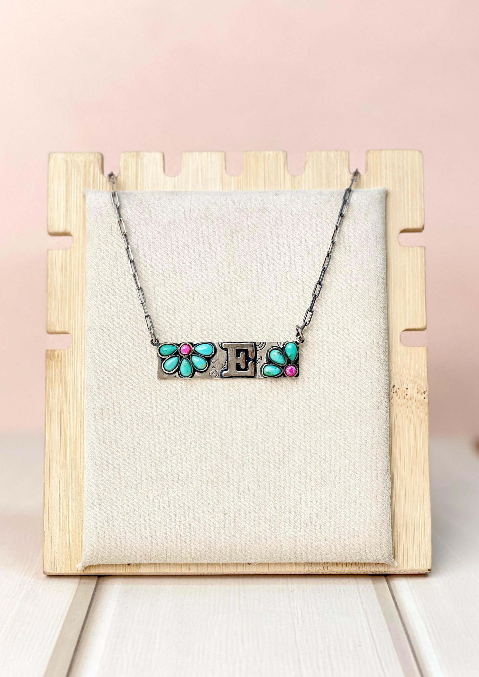 Initial Boho Daisy Bar Chain Necklace - MADE TO ORDER-Chain Necklaces-Krush Kandy, Women's Online Fashion Boutique Located in Phoenix, Arizona (Scottsdale Area)