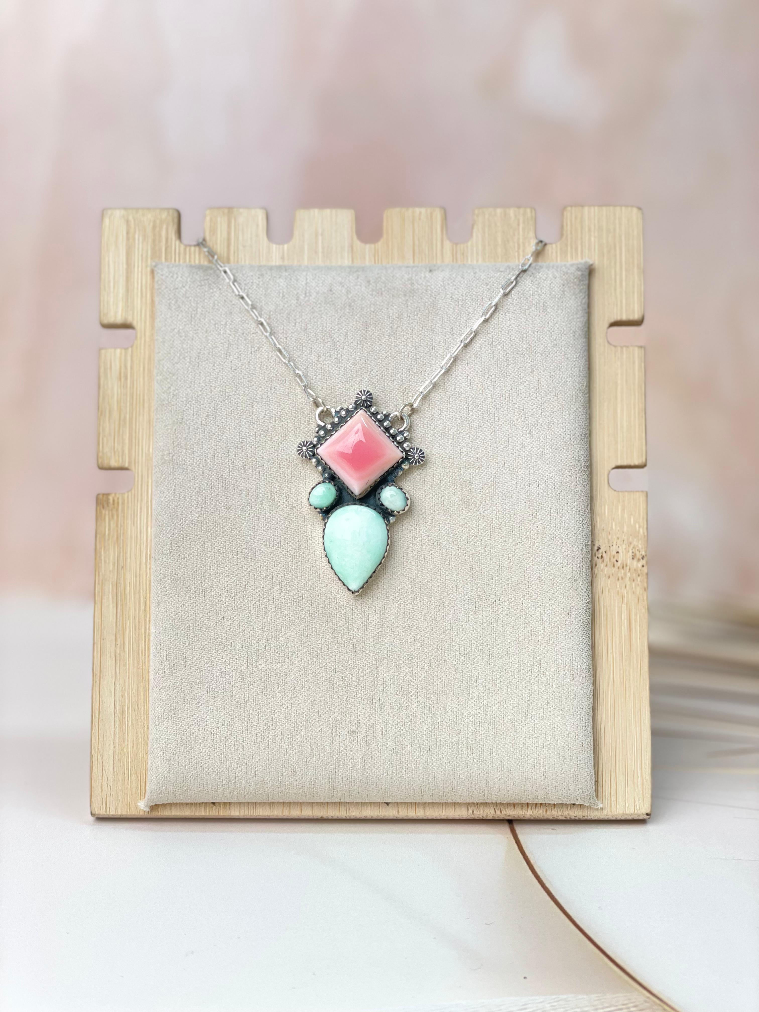 Paloma & Conch Square Cluster Necklace-Necklaces-Krush Kandy, Women's Online Fashion Boutique Located in Phoenix, Arizona (Scottsdale Area)