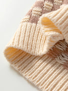 Stripe Checkerboard Drop Shoulder Balloon Sleeve Sweater-Sweaters-Krush Kandy, Women's Online Fashion Boutique Located in Phoenix, Arizona (Scottsdale Area)