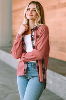 Plaid Button Down Collared Jacket-Krush Kandy, Women's Online Fashion Boutique Located in Phoenix, Arizona (Scottsdale Area)