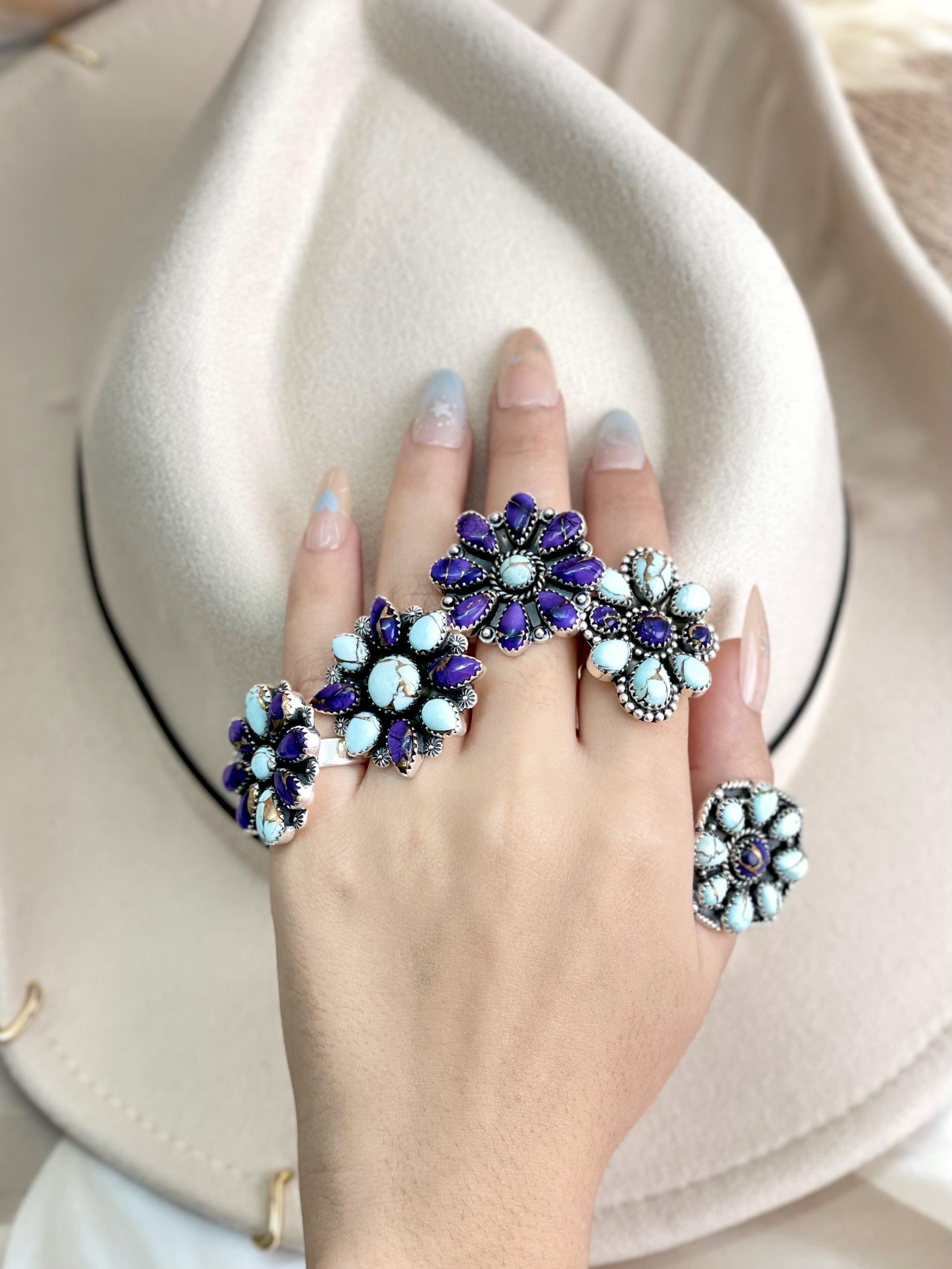 Perfect Touch Multi Dahlia Ring Clusters-Rings-Krush Kandy, Women's Online Fashion Boutique Located in Phoenix, Arizona (Scottsdale Area)